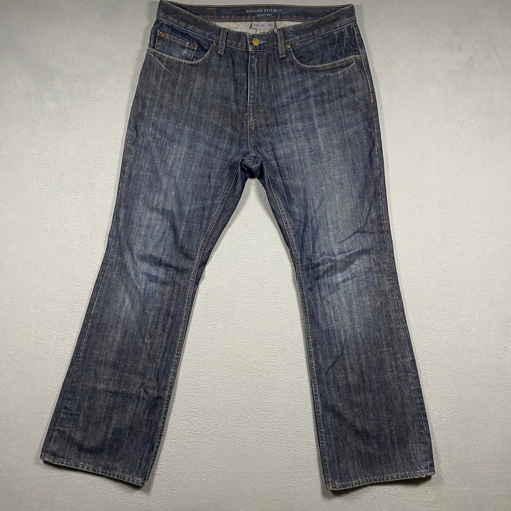 Banana Republic Boot Fit Jeans Mens 32x30 Blue Denim 100% Cotton 691012